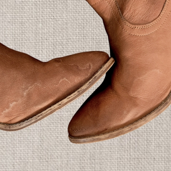 Naughty Monkey Western Boots Tan Leather Slouchy Sz 10 Casual Bohemian Festival - Picture 4 of 8